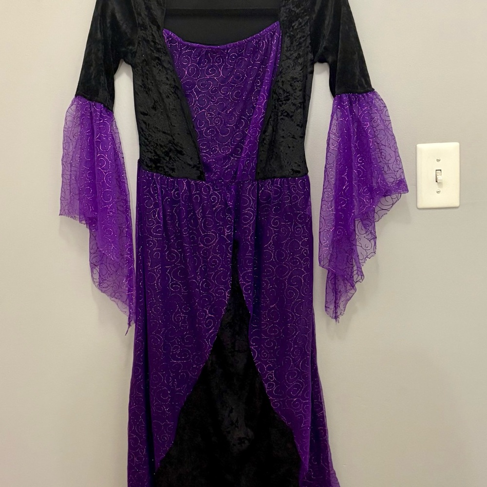 Enchanting Black and Purple Kids Halloween Costume - Picture 3 of 11